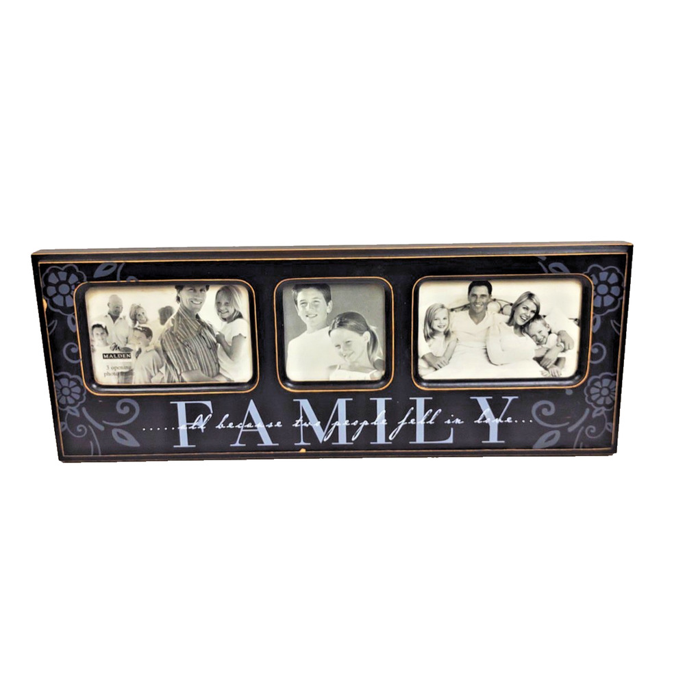 Family 3 Opening Collage Frame Malden International Holds Two 4x6” & 4x4" Photos